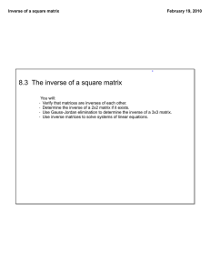 8.3  The inverse of a square matrix