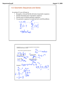 9.3 Geometric Sequences and Series