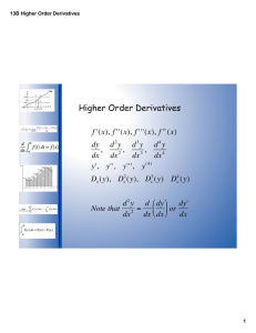 Higher Order Derivatives 13B Higher Order Derivatives 1