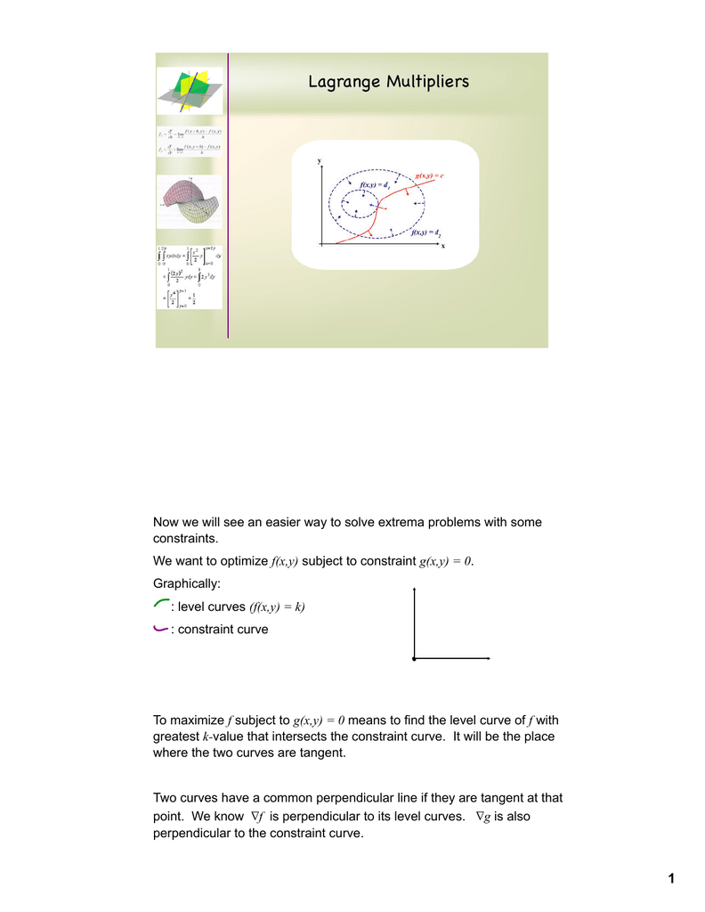 Lagrange Multipliers