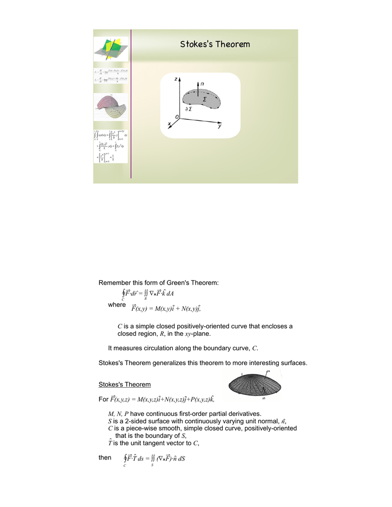 Stokes S Theorem