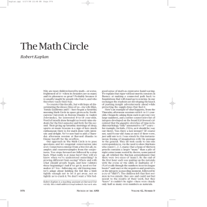 The Math Circle Robert Kaplan