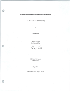 by Printing Processes Used to  Manufacture Solar Panels An Thesis (HONRS