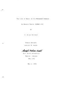 The  LIfe  of  Nasir  ud ... An  Honors  Thesis  (HONRS  499)