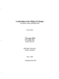 ~ Leadership in the Midst of Change Emily An Honors Thesis (HONRS 499)