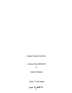 Populism in Science Fiction Films An Honors Thesis (HONRS 499) by