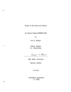 Voices  of  the  Past  and ... An  Honors  Thesis  (HONRS  499) by