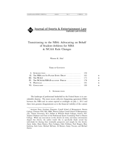 Transitioning to the NBA: Advocating on Behalf of Student-Athletes for NBA