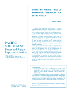 COMPUTING ARRIVAL TIMES OF FIREFIGHTING RESOURCES FOR INITIAL ATTACK