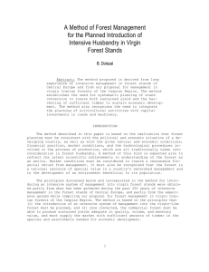 A Method of Forest Management for the Planned Introduction of Forest Stands