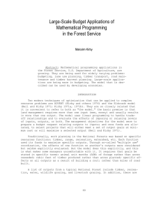Large-Scale Budget Applications of Mathematical Programming in the Forest Service Malcolm Kirby