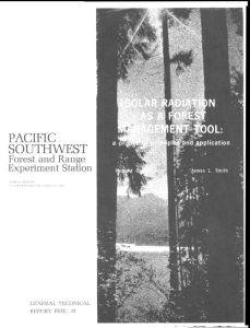 PACIFIC SOUTHWEST Forest and Range Experiment  Station