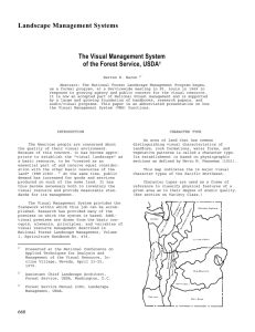 Landscape Management Systems  The Visual Management System of the Forest Service, USDA