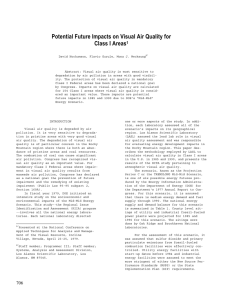 Potential Future Impacts on Visual Air Quality for Class I Areas  1