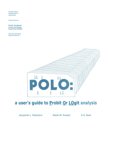 a user's guide to Probit Or LOgit analysis Jacqueline L. Robertson