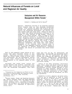 ' Natural Influences of Forests on Local and Regional Air  Quality