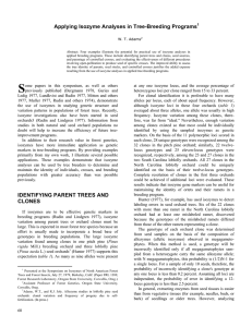 Applying Isozyme Analyses in Tree-Breeding Programs 1 W. T. Adams