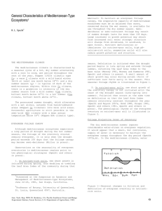 General Characteristics of Mediterranean-Type Ecosystems  1