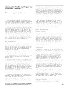 Microbial Activity After Fire in a Phryganic East Mediterranean Ecosystem  1