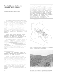 Water Yield Changes Resulting From Treatment of Arizona Chaparral  1