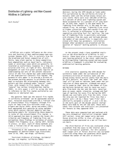 Distribution of Lightning- and Man-Caused Wildfires in California  1