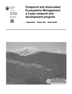 Chaparral and Associated Ecosystems Management: a 5-year research and development program