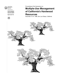 Multiple-Use Management of California's Hardwood Resources Proceedings of the Symposium on