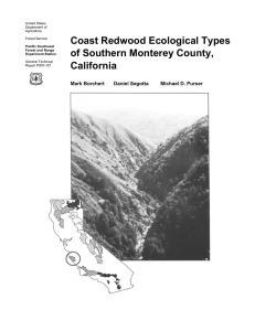 Coast Redwood Ecological Types of Southern Monterey County, California Mark Borchert