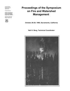 Proceedings of the Symposium on Fire and Watershed Management