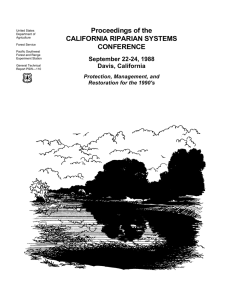 Proceedings of the CALIFORNIA RIPARIAN SYSTEMS CONFERENCE September 22-24, 1988