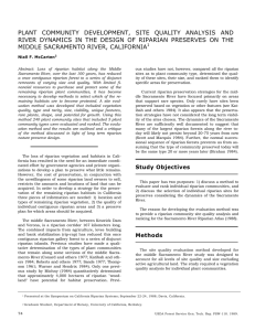 PLANT COMMUNITY DEVELOPMENT, SITE QUALITY ANALYSIS AND