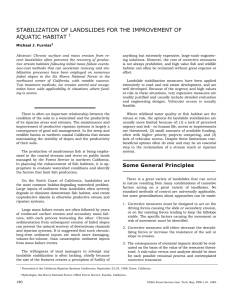 STABILIZATION OF LANDSLIDES FOR THE IMPROVEMENT OF AQUATIC HABITAT