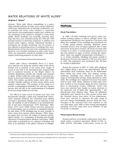 WATER RELATIONS OF WHITE ALDER Methods