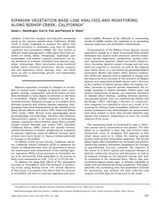 RIPARIAN VEGETATION BASE-LINE ANALYSIS AND MONITORING ALONG BISHOP CREEK, CALIFORNIA