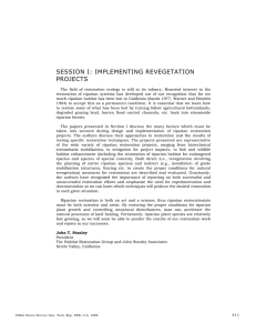 SESSION I: IMPLEMENTING REVEGETATION PROJECTS