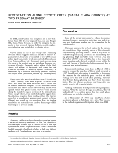 REVEGETATION ALONG COYOTE CREEK (SANTA CLARA COUNTY) AT TWO FREEWAY BRIDGES Discussion