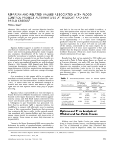 RIPARIAN AND RELATED VALUES ASSOCIATED WITH FLOOD PABLO CREEKS