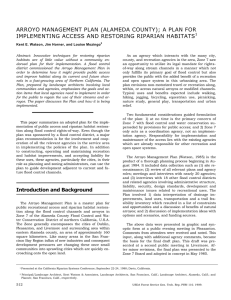 ARROYO MANAGEMENT PLAN (ALAMEDA COUNTY); A PLAN FOR