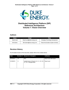 Distributed Intelligence Platform (DIP) Reference Architecture Volume 1: Vision Overview