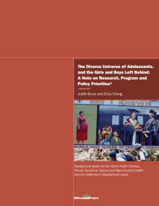 The Diverse Universe of Adolescents, A Note on Research, Program and