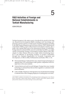 5 R&amp;D Activities of Foreign and National Establishments in Turkish Manufacturing