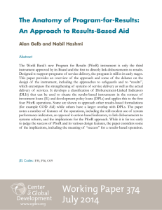 The Anatomy of Program-for-Results: An Approach to Results-Based Aid