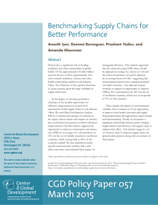 Benchmarking Supply Chains for Better Performance Abstract