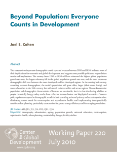 Beyond Population: Everyone Counts in Development Joel E. Cohen Abstract