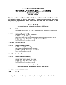 Protestant, Catholic, Jew … Divorcing 2015 Corcoran Chair Conference March 22-23, 2015