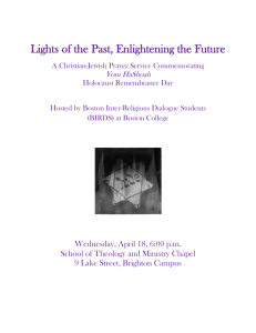 Lights of the Past, Enlightening the Future Yom HaShoah