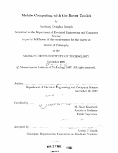 Mobile  Computing  with  the  Rover ... Anthony  Douglas  Joseph