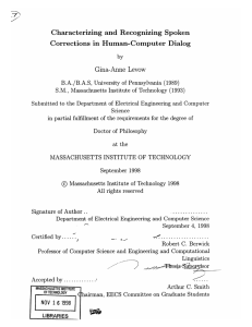 Characterizing and  Recognizing  Spoken Gina-Anne  Levow