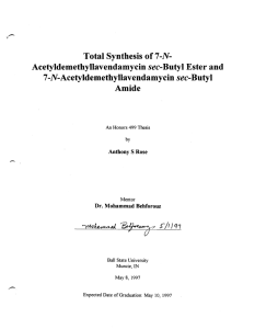 - Ester and Total Synthesis of Acetylderoethyllavendamycin