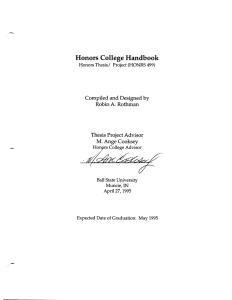 - Honors College Handbook Compiled and Designed by Robin A.  Rothman
